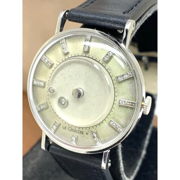 Jaeger-LeCoultre Mystery Dial Watch Vintage Swiss Hand Wind 33mm Black Leather - Picture 1 of 13
